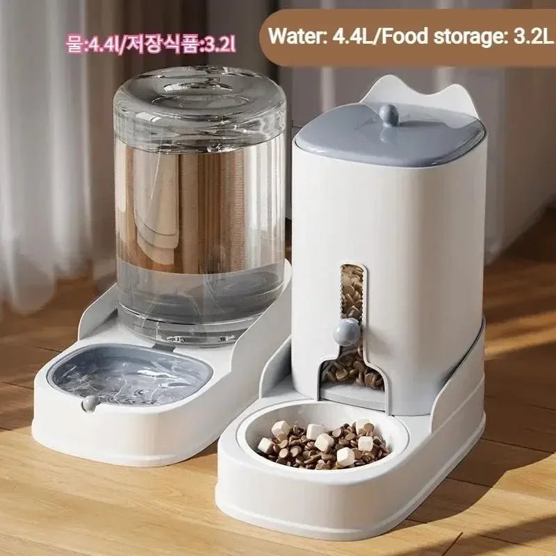 New Pet Cat Large Capacity Water Food Automatic Feeder Drinking Water Supplies Food Container Water Dispenser Dry Wet Separation ATHLEXES