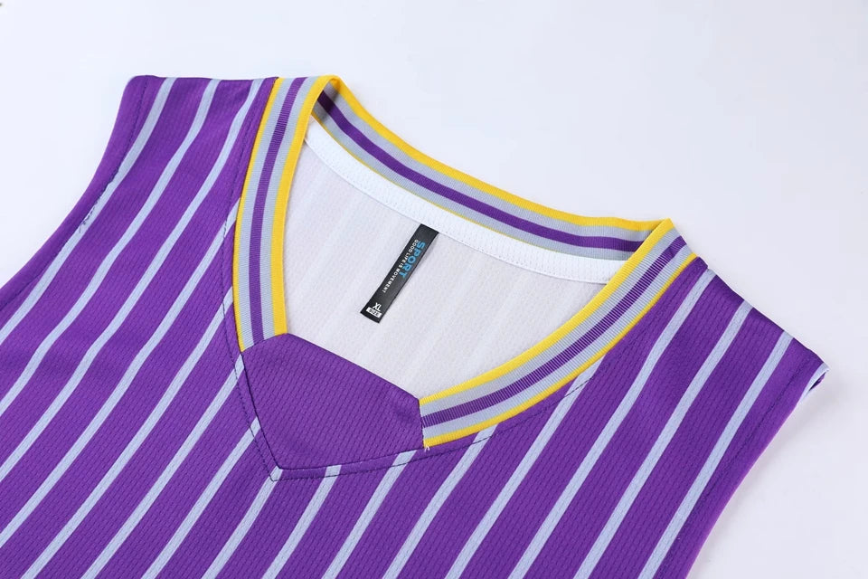 Custom Stripe Basketball Jersey Set for All Ages ATHLEXES