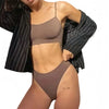 Women Seamless Bra Set High Cut Thong Panties Wire Free Lingerie ATHLEXES
