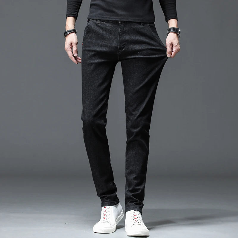 Classic Slim Stretch Black & Dark Gray Men's Jeans Trousers ATHLEXES