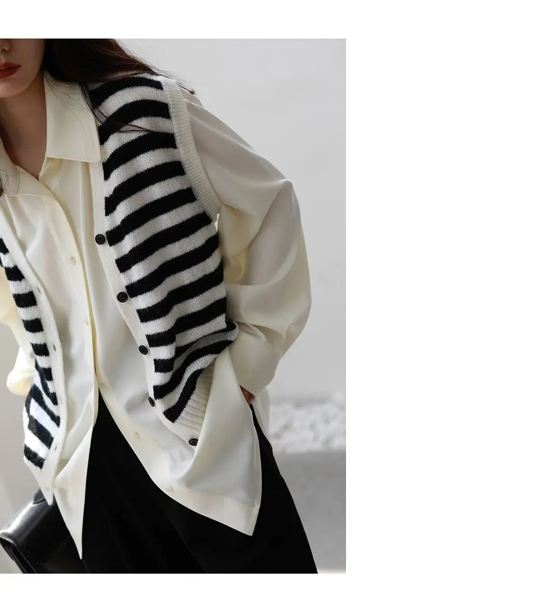 Korean Minimalist Oversized Button-Up Shirt for Women ATHLEXES