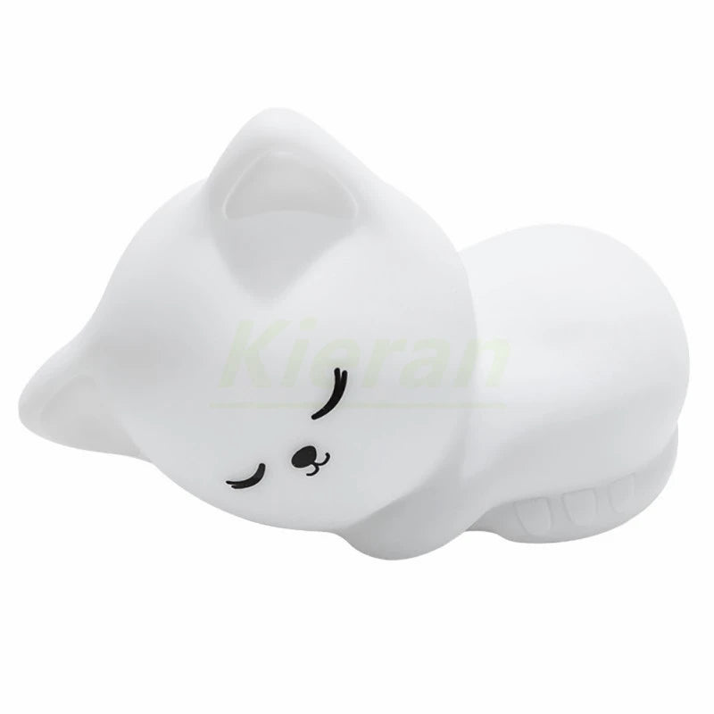 Soft Silicone Cat LED Night Light - Colorful USB Rechargeable Lamp ATHLEXES