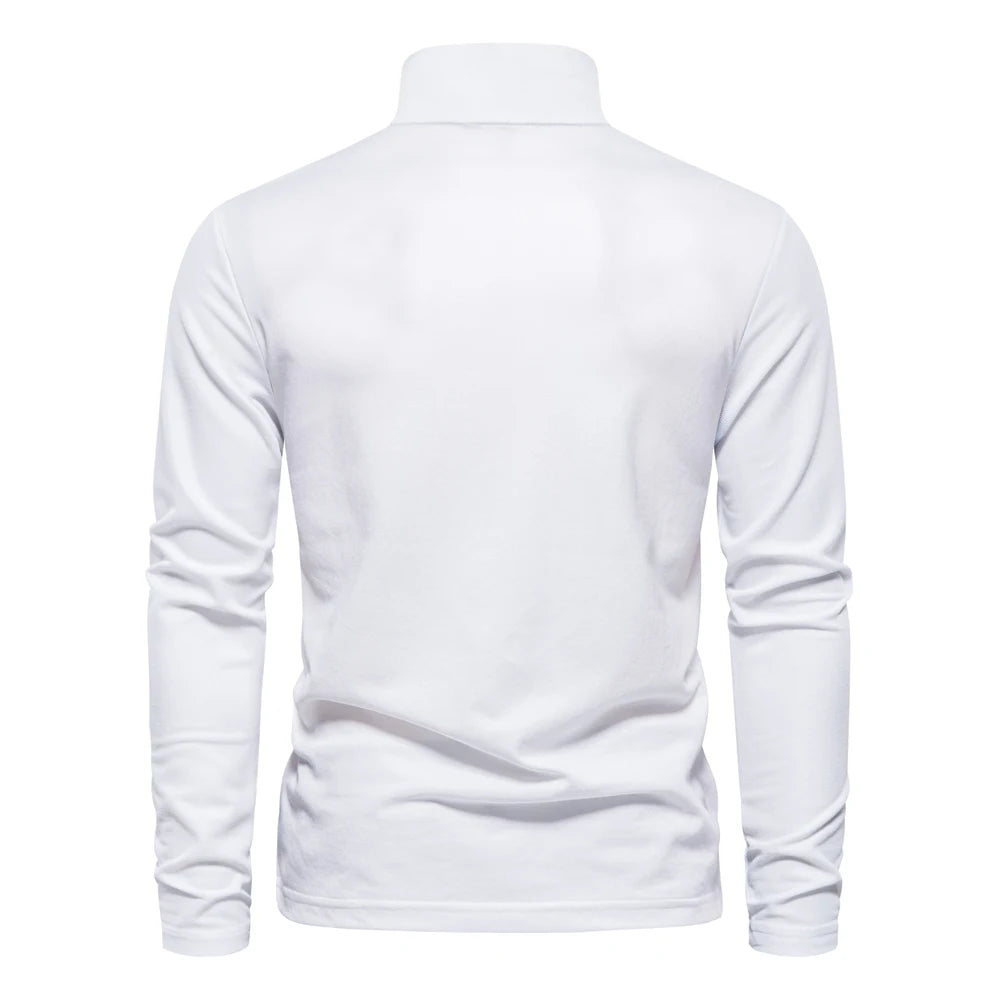AIOPESON Deer Embroidery Long Sleeve Polo Shirt ATHLEXES