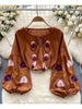 Vintage Elegance Embroidered Autumn Blouse D5541 ATHLEXES
