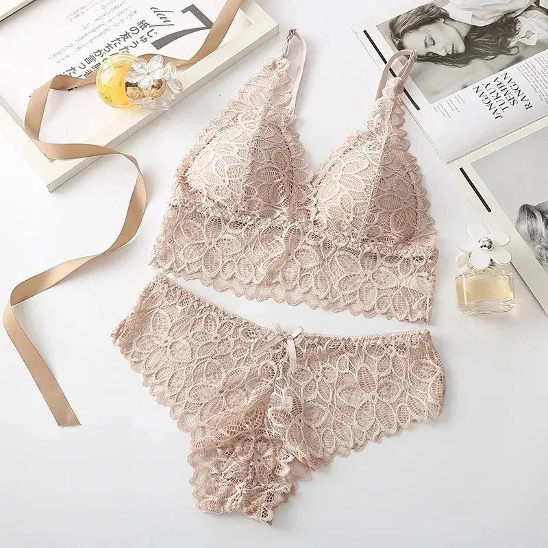 Sexy Lace Women Underwear Set Seamless Wire Free Bra Sets ATHLEXES