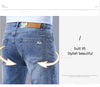 Light Blue Slim Fit Stretch Jeans for Men ATHLEXES