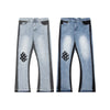 Retro Spliced Denim Trousers for Trendy Couples ATHLEXES