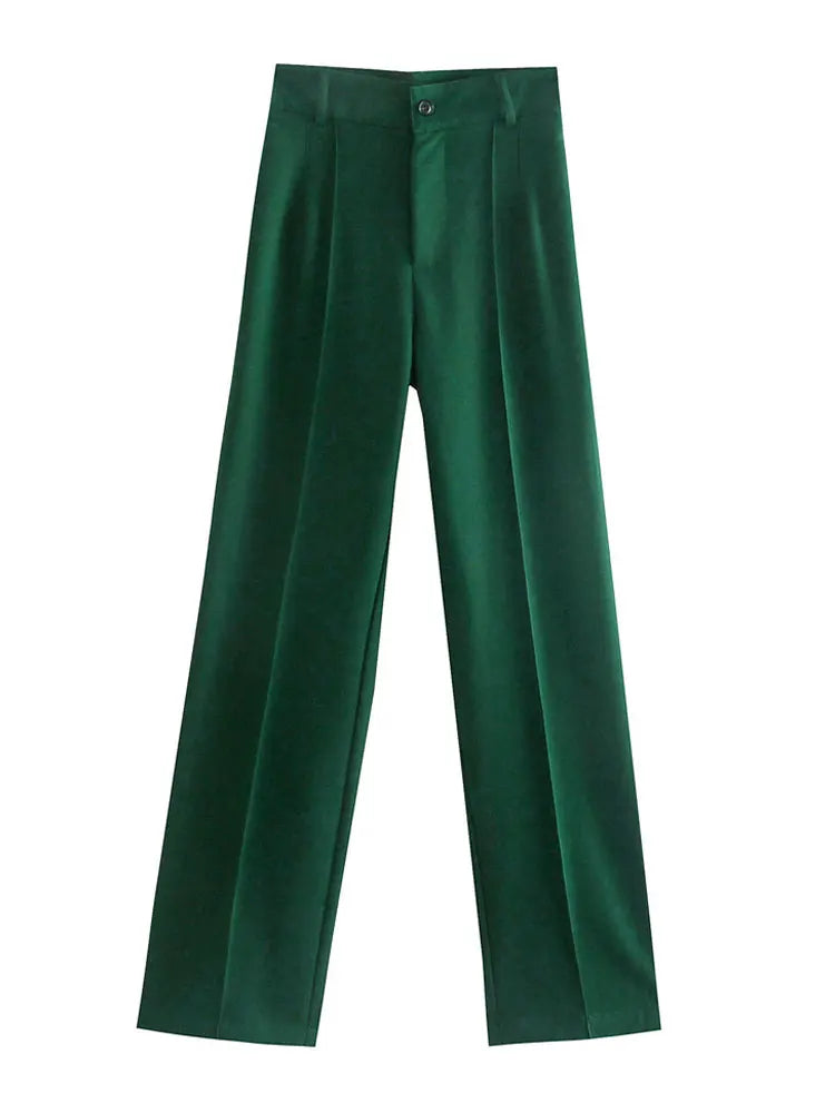 Chic High Waist Straight Leg Office Pants ATHLEXES