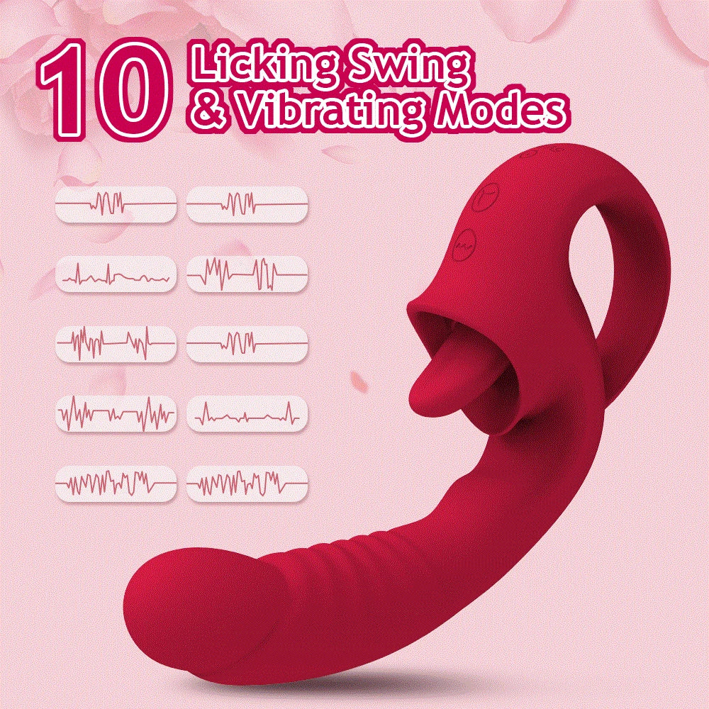 RealFeel G-Spot Tongue Vibrator with 10 Modes ATHLEXES