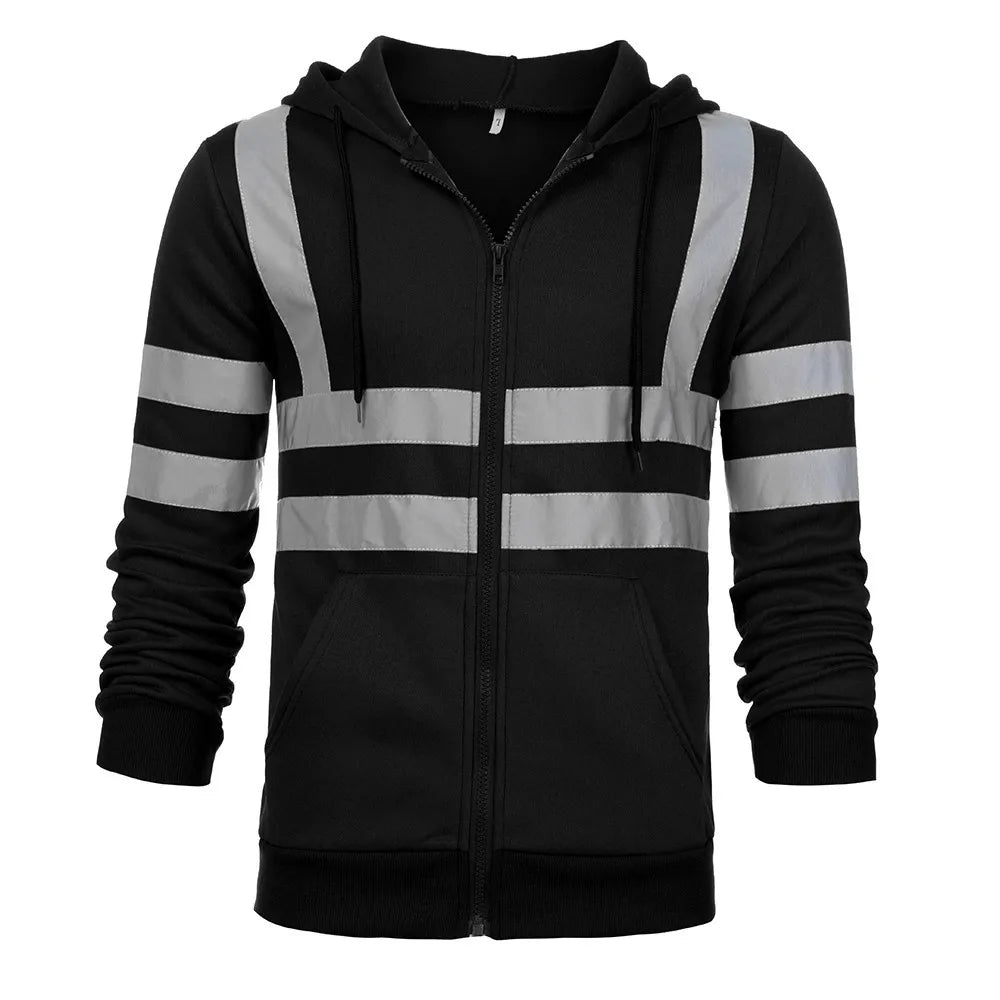 Reflective Fleece Hoodie Jacket for Sanitation Workers ATHLEXES