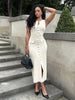 Elegant Knit Ribbed Maxi Dress with Pockets ATHLEXES