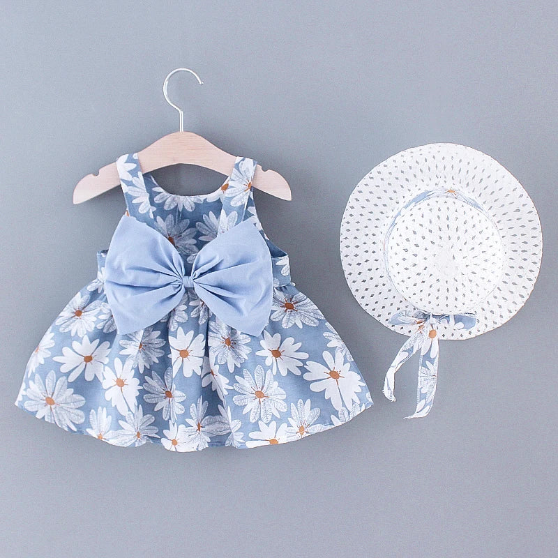 Daisy Charm Bow Back Beach Dress for Girls ATHLEXES