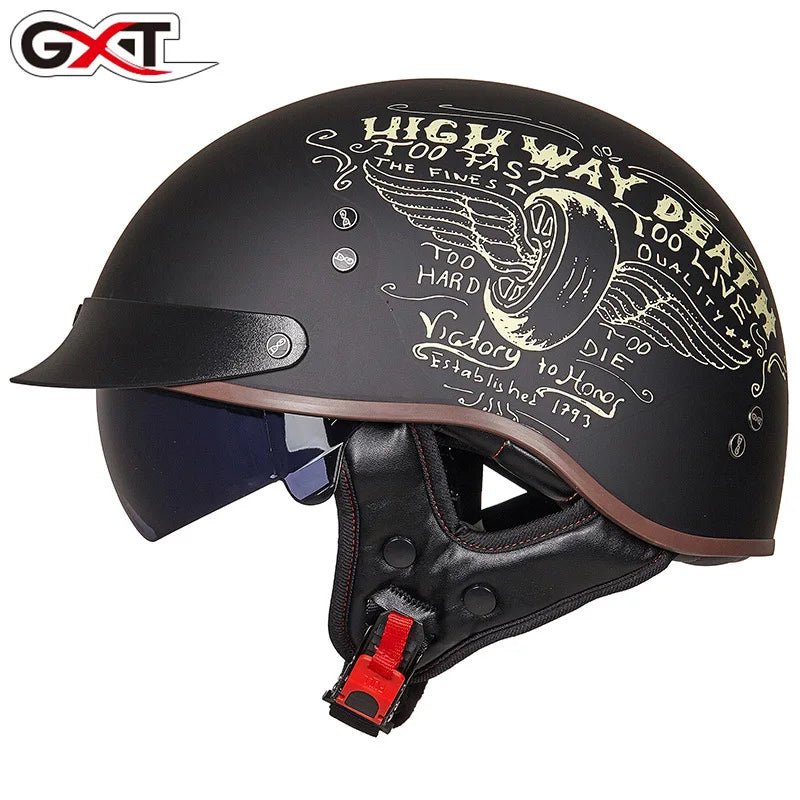 RetroRide DOT Certified Half Helmet ATHLEXES