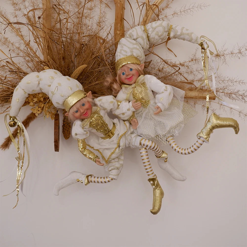 Elf Couple Plush Dolls: Festive Tree Ornaments ATHLEXES