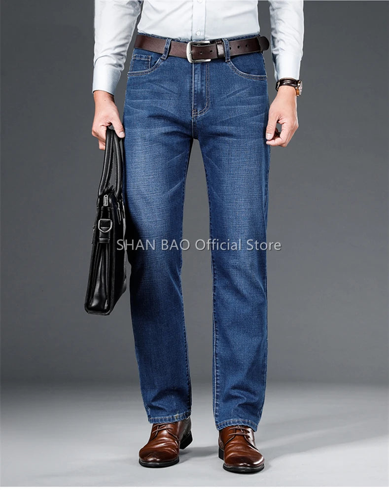 Shan Bao Classic Straight Stretch Denim Jeans ATHLEXES
