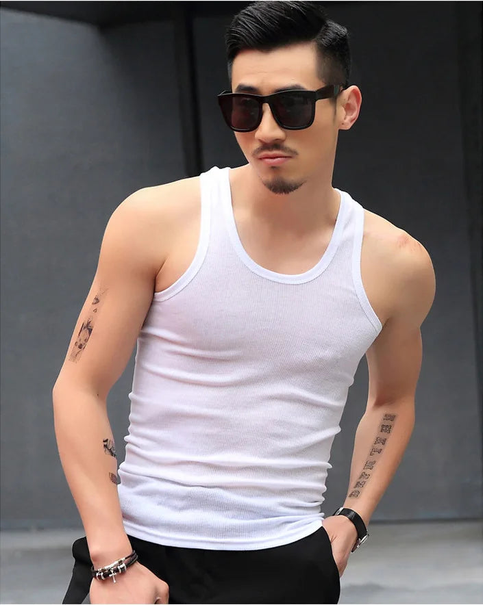 Cotton Comfort Men's Sleeveless Gym Tee ATHLEXES