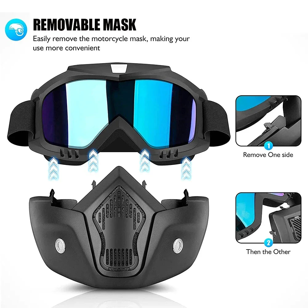 Ultimate UV400 Motorcycle Goggles with Mouthpiece ATHLEXES