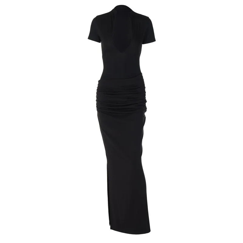 Elegant V-Neck Side Slit Maxi Dress for Women ATHLEXES