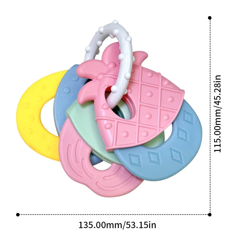Baby Soft Rubber Rattle Fruit Style Teether ATHLEXES