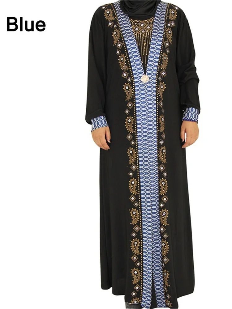 Elegant Sequin Beaded Muslim Abaya Dress ATHLEXES