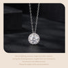 BAMOER Halo Moissanite Necklace in White Gold ATHLEXES