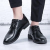 Men's Leather Shoes Business Casual Shoes British Style Youth Marriage Shoes Breathable Summer EVA Insole PVC Upper Shoes ATHLEXES