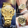 OLEVS Luxury Waterproof Gold Skeleton Watch ATHLEXES
