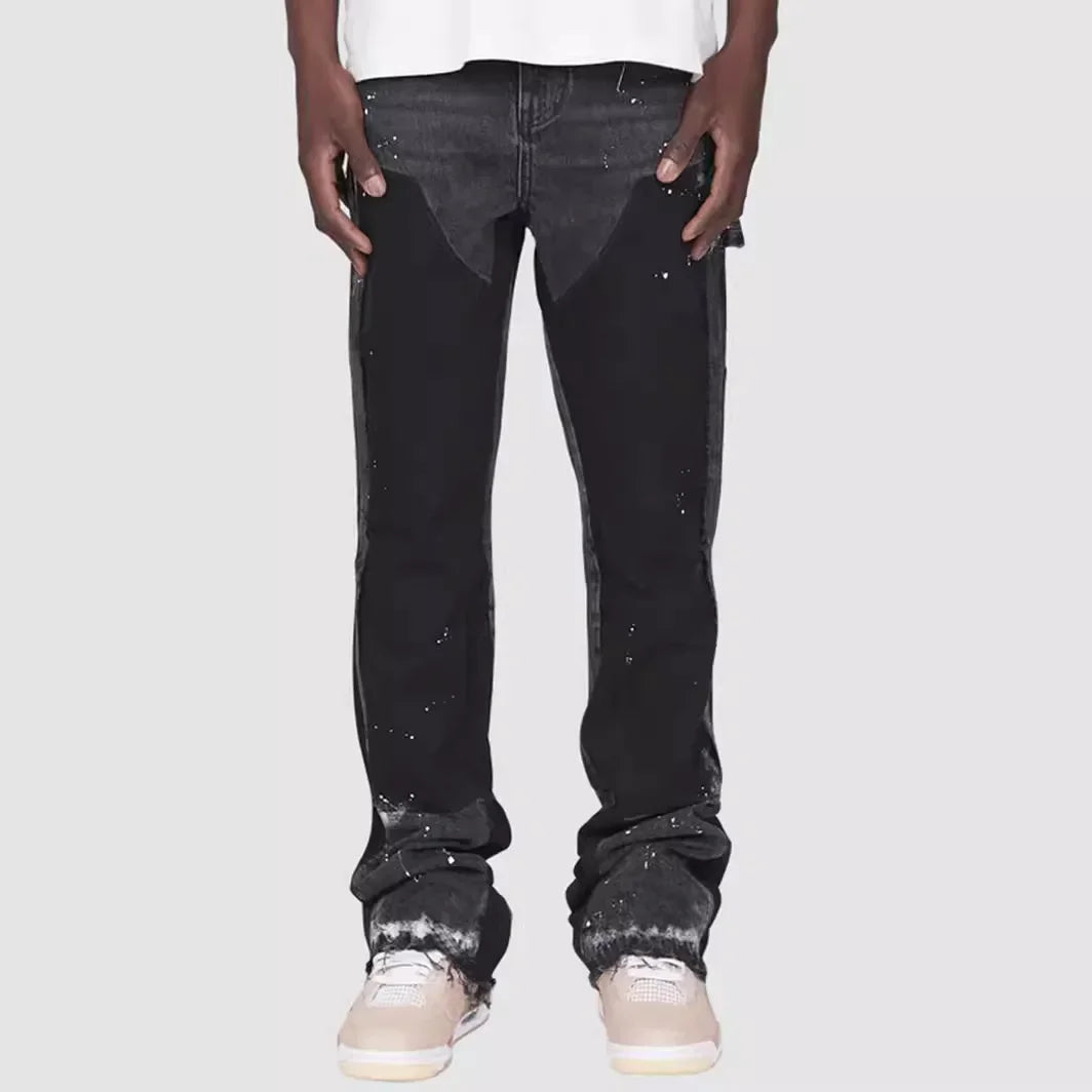 European American Patchwork Flared Denim Pants S-XXL ATHLEXES