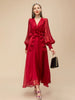 Elegant Red Chiffon Party Dress for Women ATHLEXES