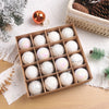 Champagne Gold & Red Glitter Xmas Ball Set 16pcs ATHLEXES