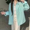Beiyingni 2024 Spring Autumn Women's Oversized Blouse with Pockets ATHLEXES