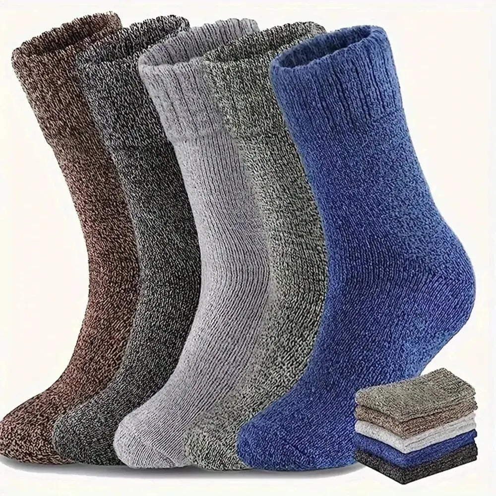 Retro Warm Wool Socks for Men - 5 Pairs ATHLEXES