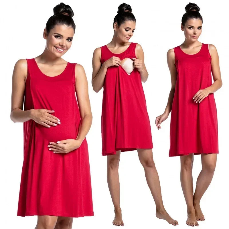 Elegant Maternity Nursing Gown for Comfortable Care ATHLEXES