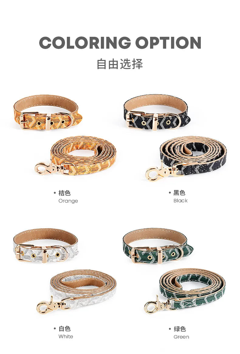 Luxury Snakeskin Soft Leather Pet Collar & Leash Set ATHLEXES