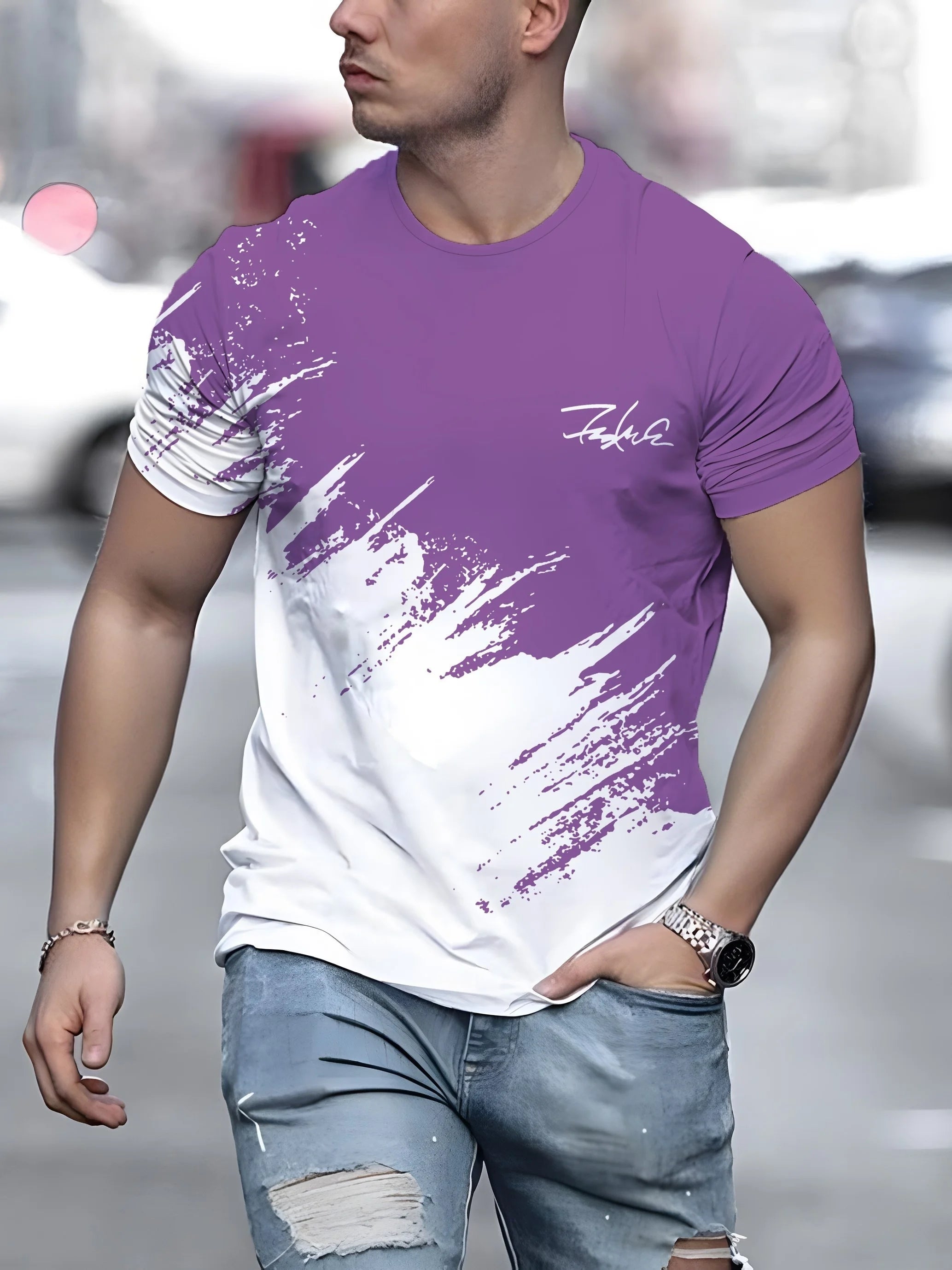 UrbanStyle Men's Casual Crew Neck Tee ATHLEXES