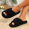 Cozy Chic Cross Strap Corduroy Slippers ATHLEXES