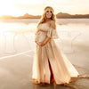 Elegant Maternity Off Shoulder Chiffon Dress ATHLEXES