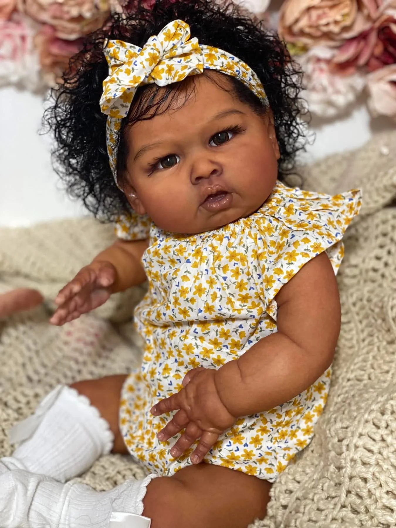 NPK 24inch Lifelike Dark Skin Reborn Baby Doll ATHLEXES