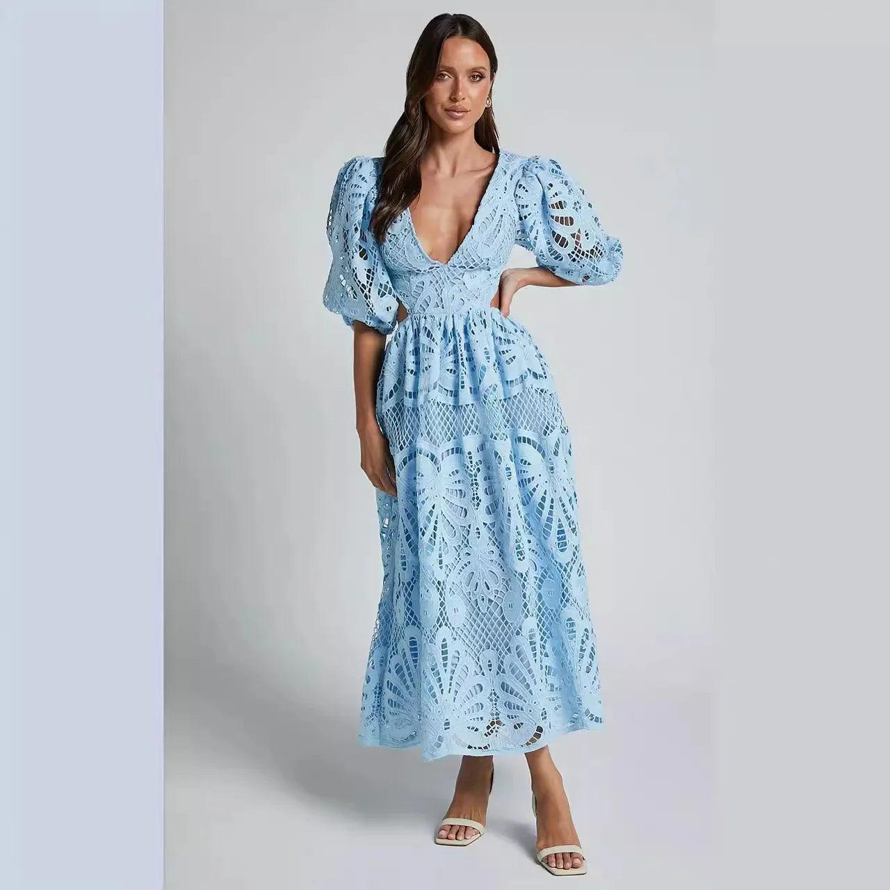 Elegant Lace Embroidered Summer Dress ATHLEXES
