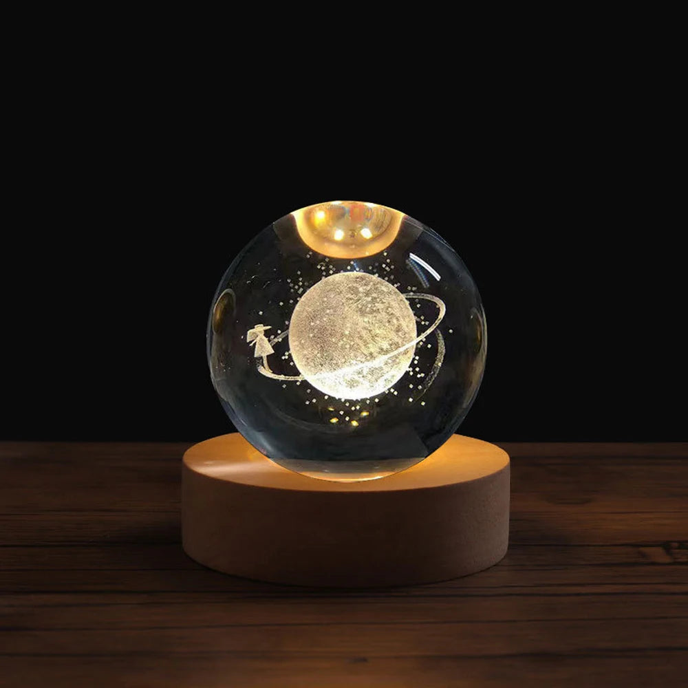 Astronaut 3D Crystal Planet Night Light Gift ATHLEXES