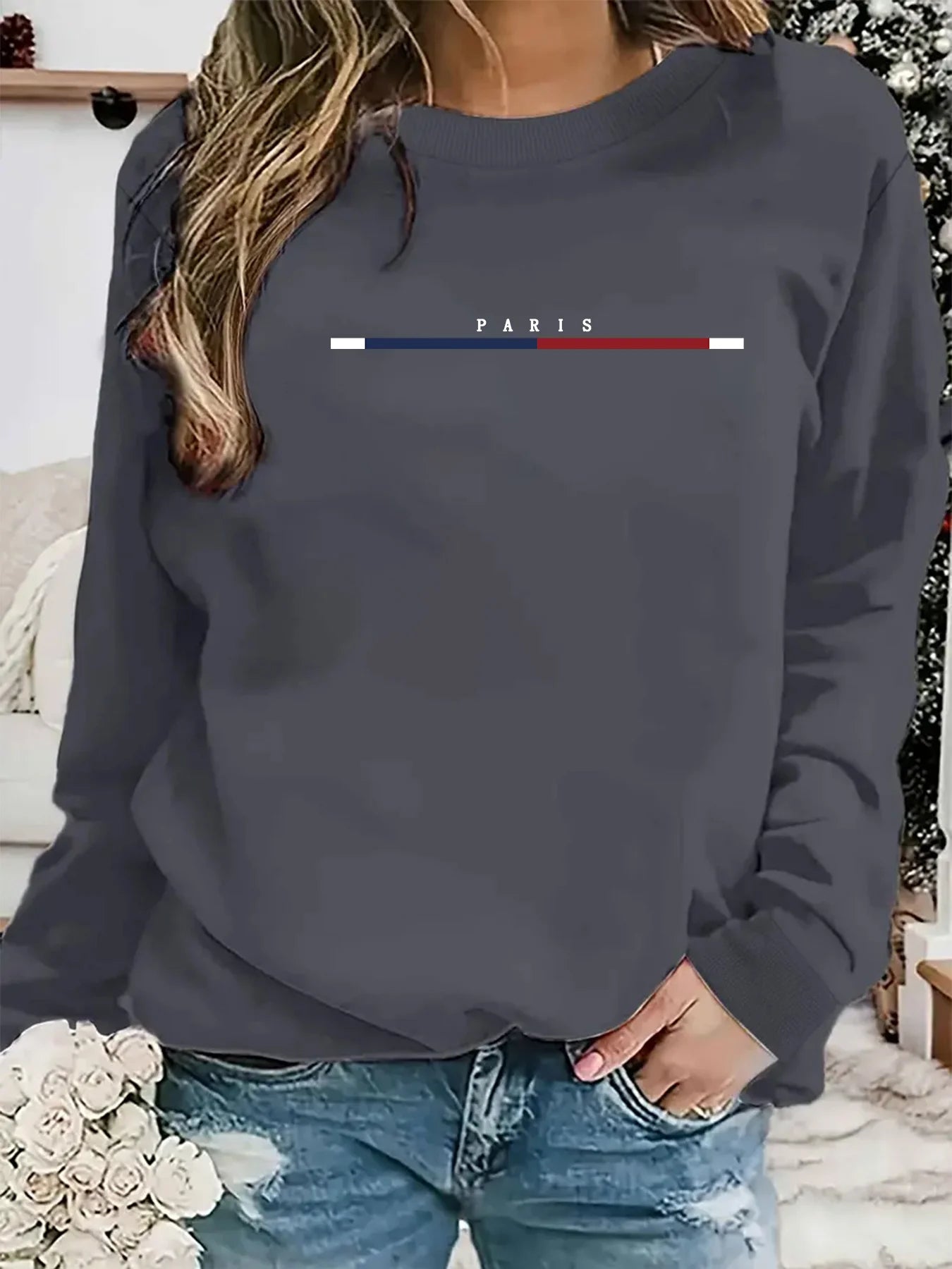 Chic Parisian Loose Fit Pullover Sweatshirt ATHLEXES