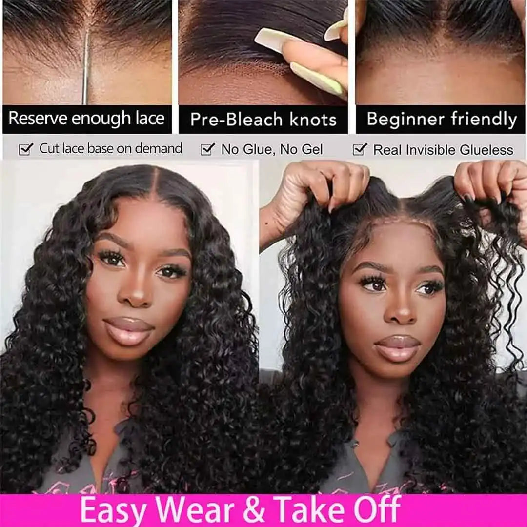 GlamWave Glueless Deep Wave Human Hair Wig ATHLEXES