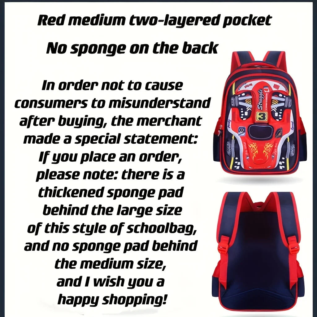 3D Waterproof Kids Car Backpack for School ATHLEXES