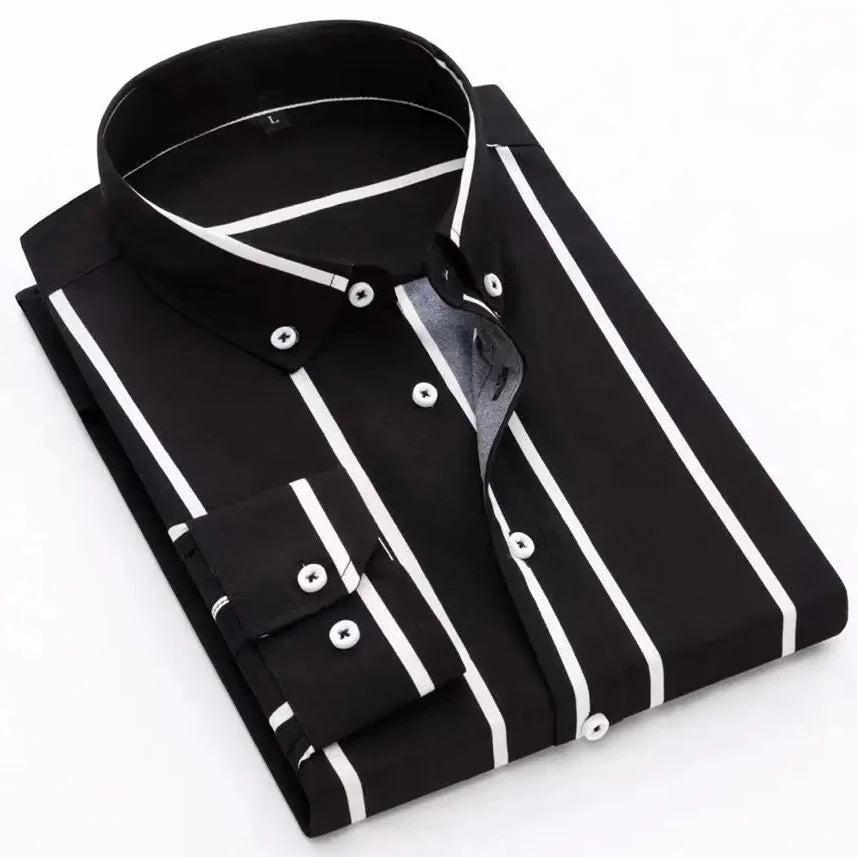 StripeLine Long Sleeve Slim Shirt ATHLEXES