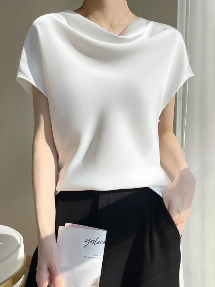Chic Satin Silk Summer Blouse for Women ATHLEXES