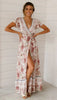 Chic V Neck Summer Slit Maxi Dress for Women ATHLEXES