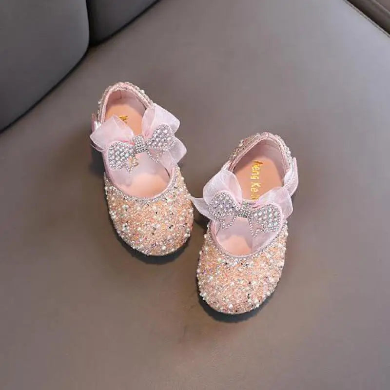 AINYFU Girls' Sequined Princess Shoes with Bowknot 2024 ATHLEXES