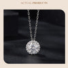 BAMOER Halo Moissanite Necklace in White Gold ATHLEXES