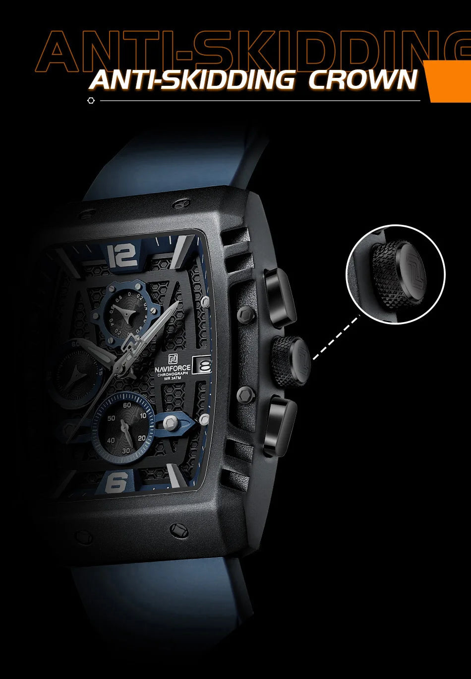NAVIFORCE NF8025 Waterproof Sport Chronograph Watch ATHLEXES