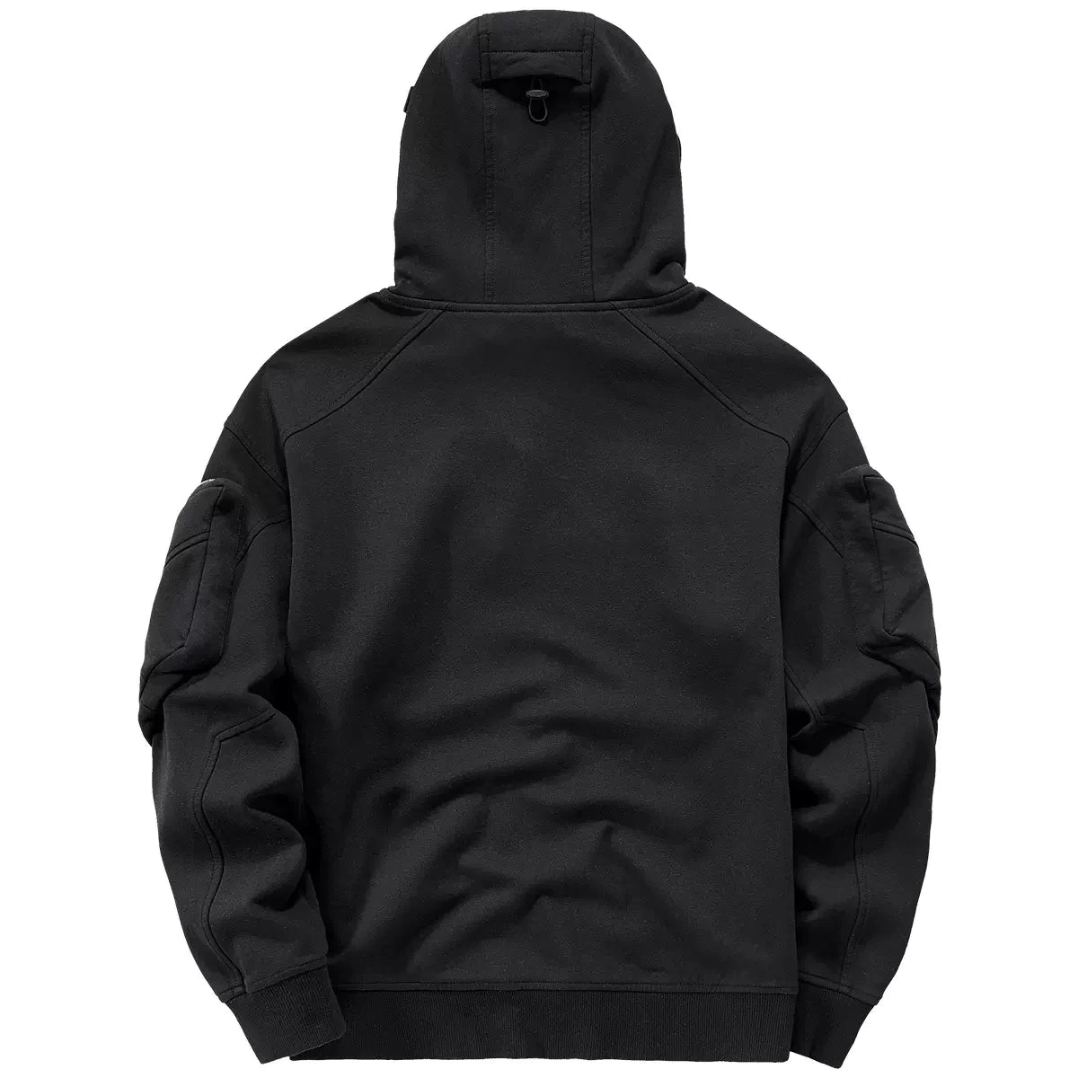 Men's Techwear Cyberpunk Zip Up Hoodie with High Neck Mask ATHLEXES